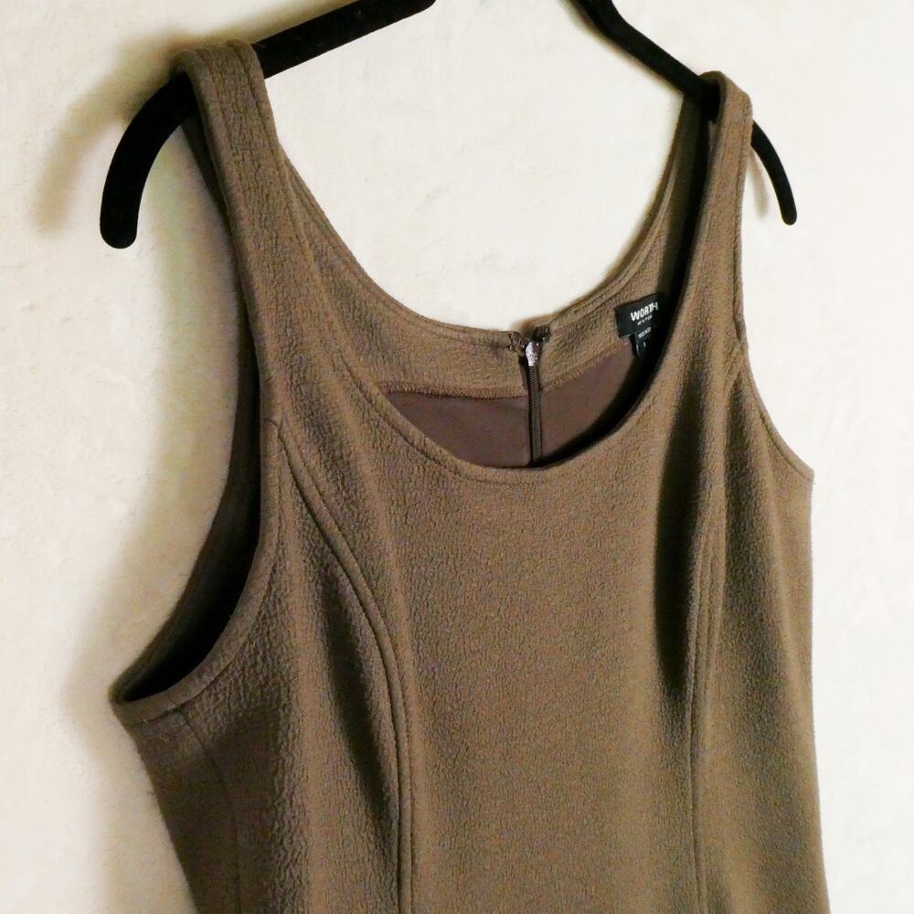 Worth New York Brown Bodycon Sheath Dress Size 6 Grunge Neutral Boho LBD - Picture 8 of 10